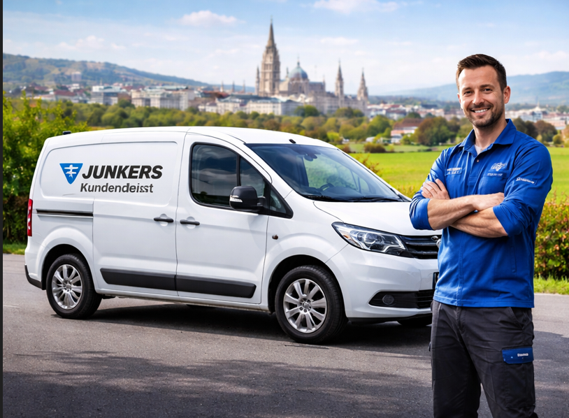 Junkers Kundendienst Techniker bei der Gastherme in Wien